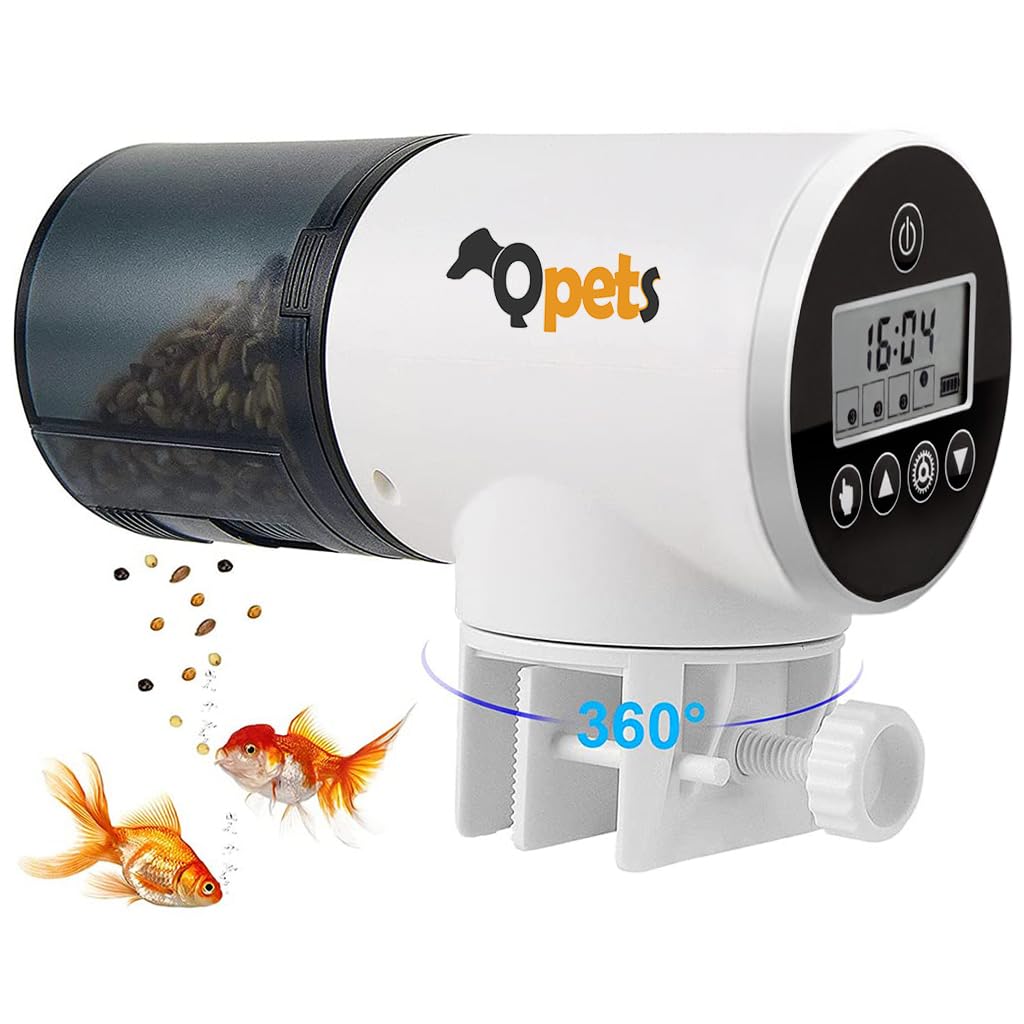 Qpets Automatic Fish Feeder, Timer Turtle Food Fish Tank Accessories Aquarium Plastic Auto Feeder Fish for Marine Aquariums Pond Qpets Automatic Fish Feeder, Timer Turtle Food Fish Tank Accessories Aquarium Plastic Auto Feeder Fish for Marine Aquariums Pond